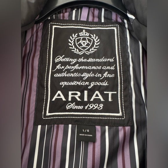 Ariat Equestrian Black Quilted Puffer Full Zip Riding Jacket, Women’s Large - Picture 3 of 9